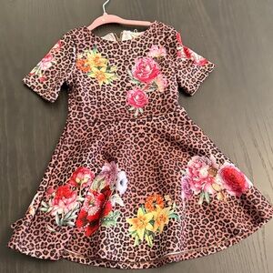 Hannah Banana Multicolor Floral Leopard Dress
